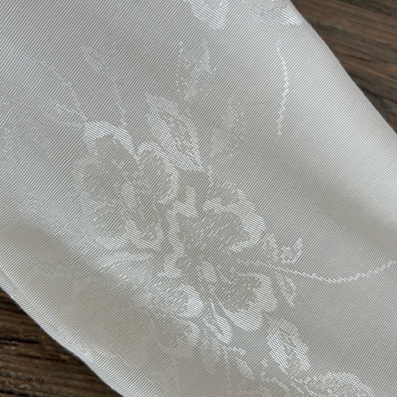 Vtg REO Originals Victorian Blouse Sz 8 Ivory Floral Brocade Pearl Buttons Lace - Picture 12 of 13